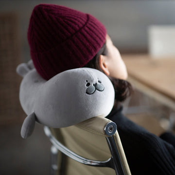 Fluffy Banana Pose Spotted Seal Plush Pillow Stuffed Plush Toys